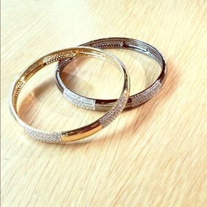 Vintage Luxurious Golden/Gray-tone Bangles